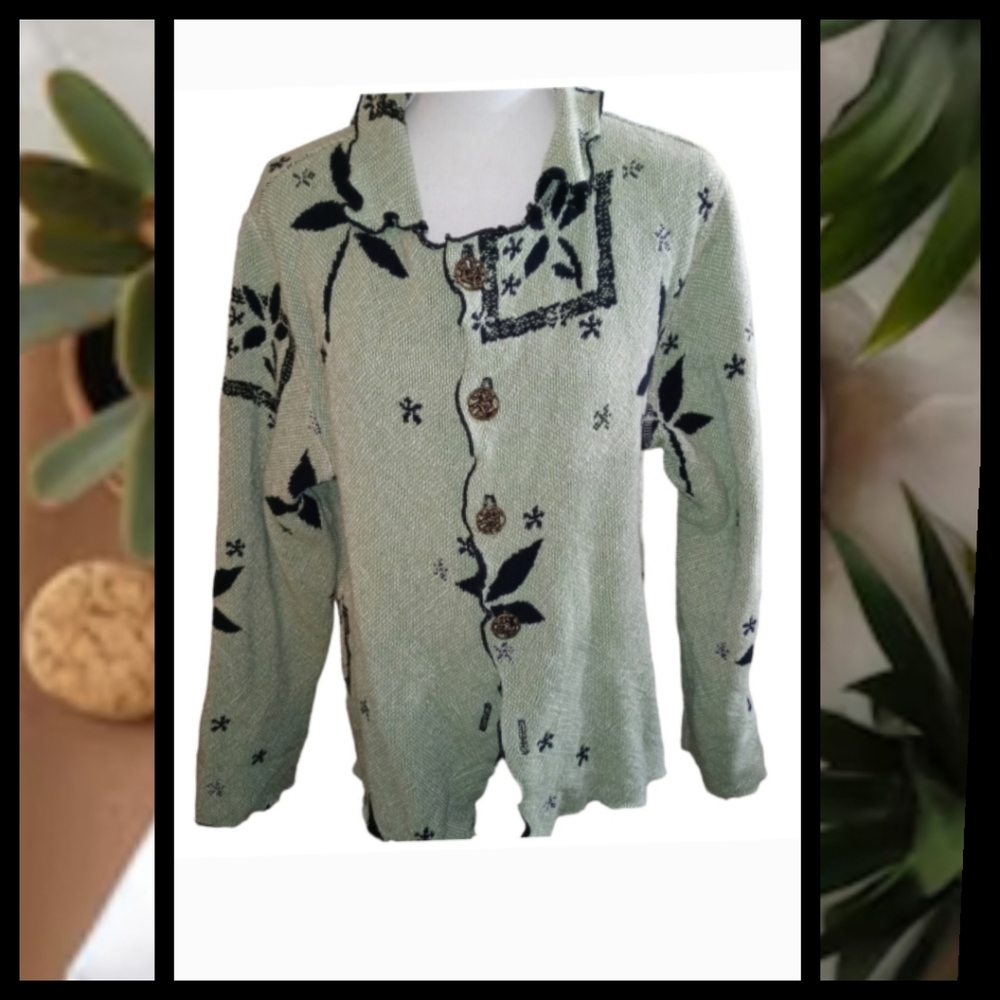 Quirky Vintage REVERSIBLE Women’s Retro Y2K Floral Cardigan Size Medium▪